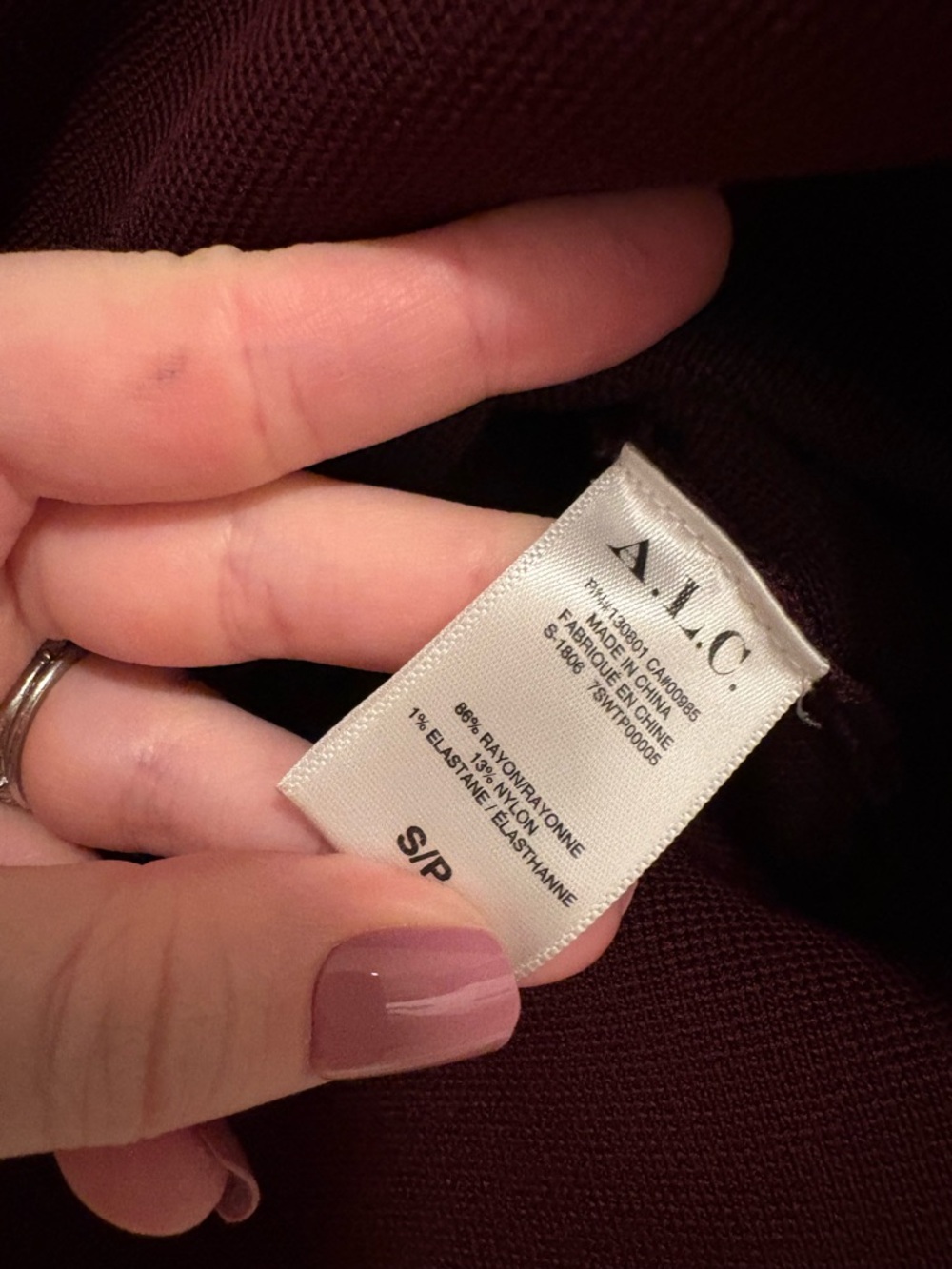A.L.C Lia Signature Top in Burgundy - Picture 5 of 5